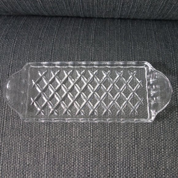 Vintage Fancy Glass Butter Dish and Lid Set - Picture 3 of 11